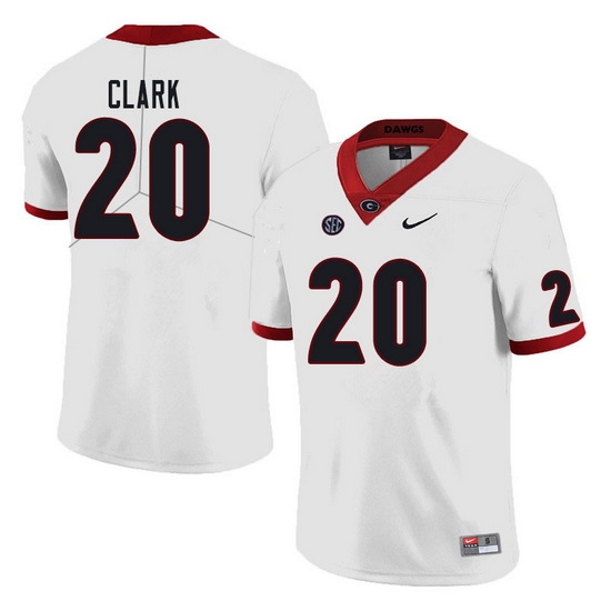 Men #20 Sevaughn Clark Georgia Bulldogs College Football Jerseys Sale-White Men #20 Sevaughn Clark Georgia Bulldogs College Football Jerseys Sale-White