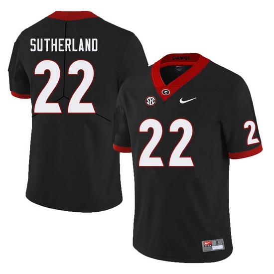 Men #22 Jes Sutherland Georgia Bulldogs College Football Jerseys Sale-Black Men #22 Jes Sutherland Georgia Bulldogs College Football Jerseys Sale-Black