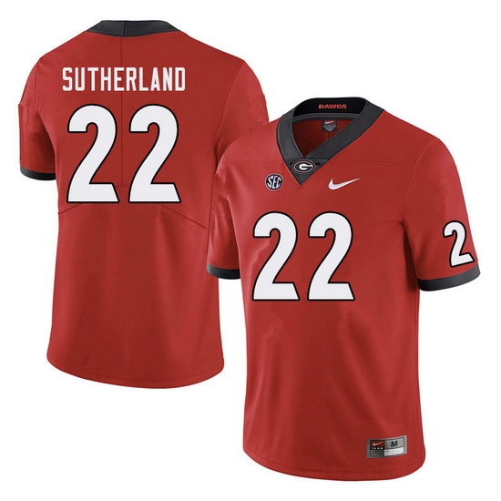 Men #22 Jes Sutherland Georgia Bulldogs College Football Jerseys Sale-Red Men #22 Jes Sutherland Georgia Bulldogs College Football Jerseys Sale-Red