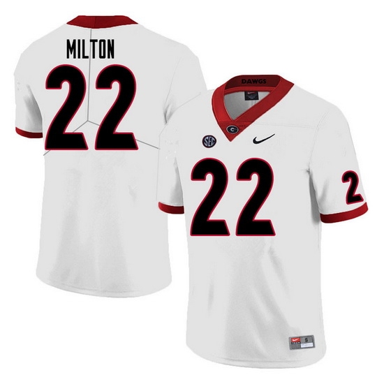 Men #22 Kendall Milton Georgia Bulldogs College Football Jerseys Sale-White Men #22 Kendall Milton Georgia Bulldogs College Football Jerseys Sale-White