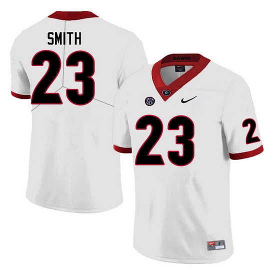 Men #23 Tykee Smith Georgia Bulldogs College Football Jerseys Sale-White Men #23 Tykee Smith Georgia Bulldogs College Football Jerseys Sale-White