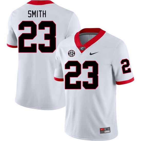 Men #23 Tykee Smith Georgia Bulldogs College Football Jerseys Stitched-White Men #23 Tykee Smith Georgia Bulldogs College Football Jerseys Stitched-White