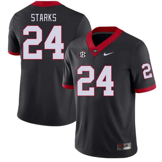 Men #24 Malaki Starks Georgia Bulldogs College Football Jerseys Stitched-Black Men #24 Malaki Starks Georgia Bulldogs College Football Jerseys Stitched-Black