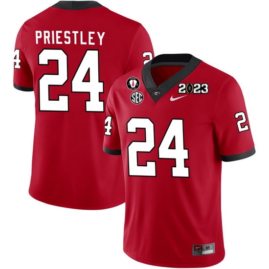 Men #24 Nathan Priestley Georgia Bulldogs 2022-23 CTP National Championship Football Jerseys Men #24 Nathan Priestley Georgia Bulldogs 2022-23 CTP National Championship Football Jerseys
