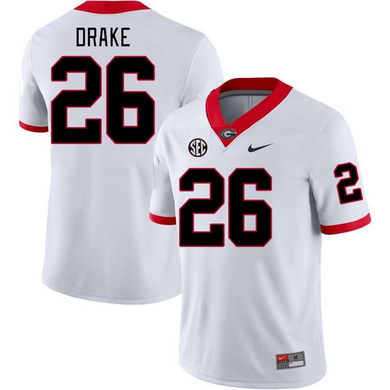 Men #26 Collin Drake Georgia Bulldogs College Football Jerseys Stitched-White Men #26 Collin Drake Georgia Bulldogs College Football Jerseys Stitched-White