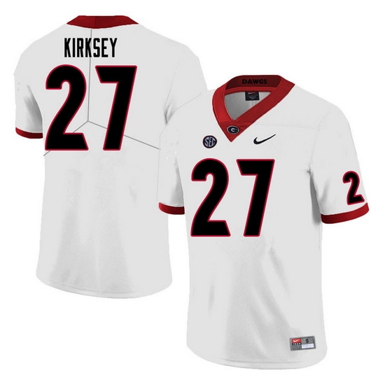 Men #27 Austin Kirksey Georgia Bulldogs College Football Jerseys Sale-White Men #27 Austin Kirksey Georgia Bulldogs College Football Jerseys Sale-White