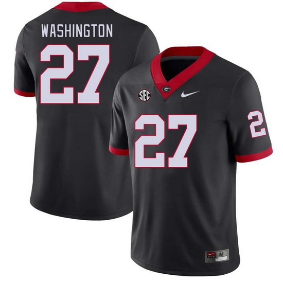 Men #27 C.J. Washington Georgia Bulldogs College Football Jerseys Stitched-Black Men #27 C.J. Washington Georgia Bulldogs College Football Jerseys Stitched-Black