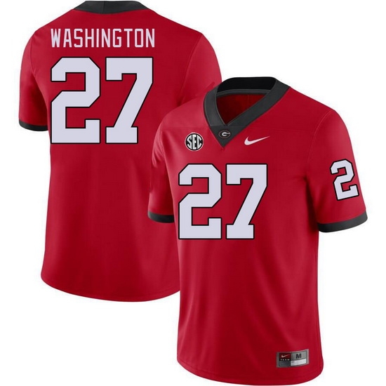 Men #27 C.J. Washington Georgia Bulldogs College Football Jerseys Stitched-Red Men #27 C.J. Washington Georgia Bulldogs College Football Jerseys Stitched-Red