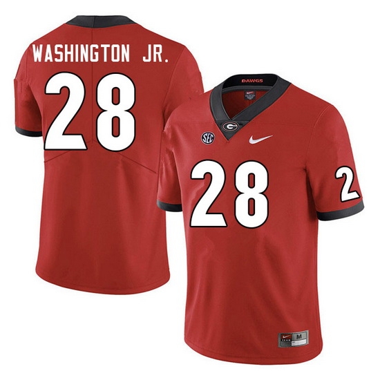 Men #28 Marcus Washington Jr. Georgia Bulldogs College Football Jerseys Sale-Red Men #28 Marcus Washington Jr. Georgia Bulldogs College Football Jerseys Sale-Red