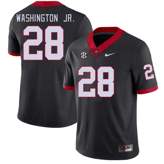 Men #28 Marcus Washington Jr. Georgia Bulldogs College Football Jerseys Stitched-Black Men #28 Marcus Washington Jr. Georgia Bulldogs College Football Jerseys Stitched-Black
