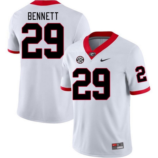 Men #29 Luke Bennett Georgia Bulldogs College Football Jerseys Stitched-White Men #29 Luke Bennett Georgia Bulldogs College Football Jerseys Stitched-White