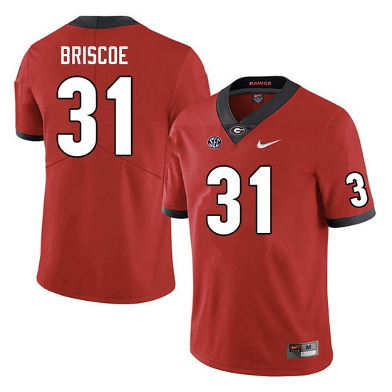 Men #31 Grant Briscoe Georgia Bulldogs College Football Jerseys Sale-Red Men #31 Grant Briscoe Georgia Bulldogs College Football Jerseys Sale-Red