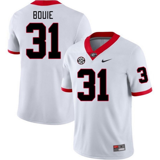 Men #31 Smoke Bouie Georgia Bulldogs College Football Jerseys Stitched-White Men #31 Smoke Bouie Georgia Bulldogs College Football Jerseys Stitched-White