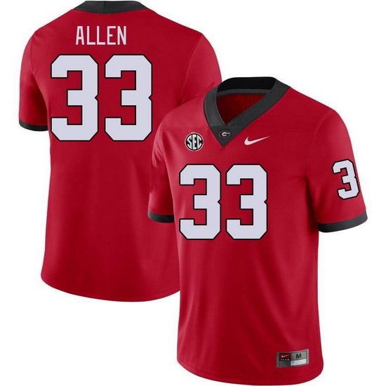 Men #33 C.J. Allen Georgia Bulldogs College Football Jerseys Stitched-Red Men #33 C.J. Allen Georgia Bulldogs College Football Jerseys Stitched-Red