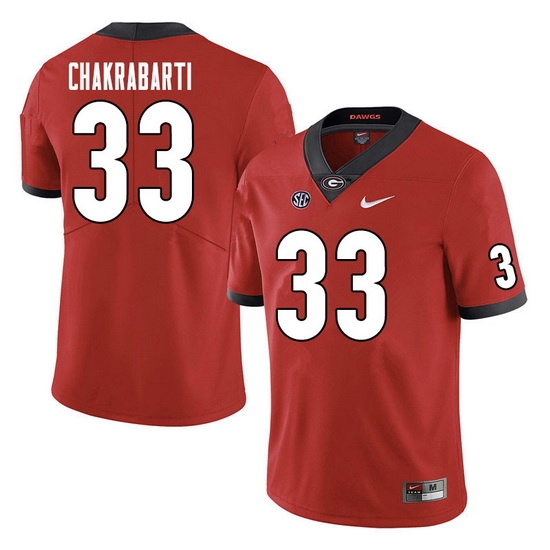 Men #33 Kaustov Chakrabarti Georgia Bulldogs College Football Jerseys Sale-Red Men #33 Kaustov Chakrabarti Georgia Bulldogs College Football Jerseys Sale-Red