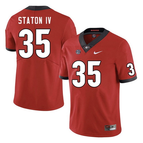 Men #35 John Staton IV Georgia Bulldogs College Football Jerseys Sale-Red Men #35 John Staton IV Georgia Bulldogs College Football Jerseys Sale-Red