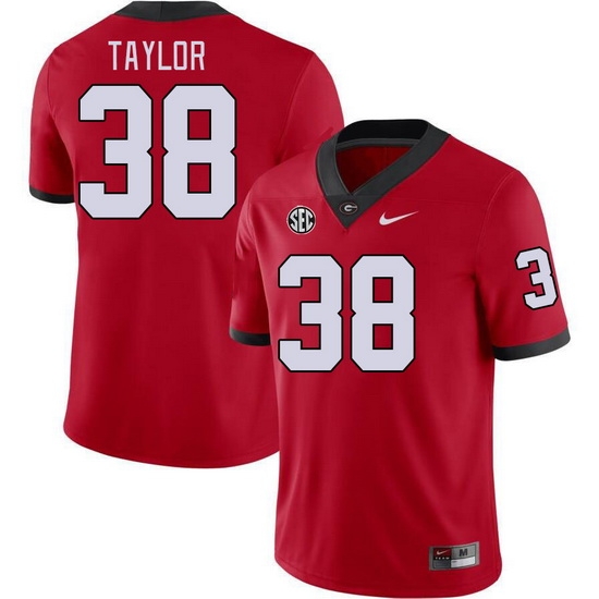 Men #38 Patrick Taylor Georgia Bulldogs College Football Jerseys Stitched-Red Men #38 Patrick Taylor Georgia Bulldogs College Football Jerseys Stitched-Red