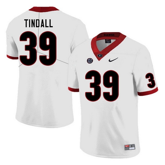 Men #39 Brady Tindall Georgia Bulldogs College Football Jerseys Sale-White Men #39 Brady Tindall Georgia Bulldogs College Football Jerseys Sale-White