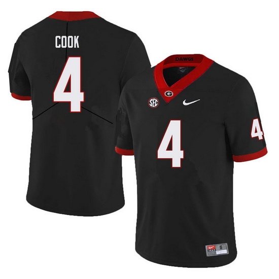 Men #4 James Cook Georgia Bulldogs College Football Jerseys Sale-Black Men #4 James Cook Georgia Bulldogs College Football Jerseys Sale-Black