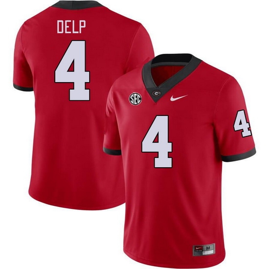 Men #4 Oscar Delp Georgia Bulldogs College Football Jerseys Stitched-Red Men #4 Oscar Delp Georgia Bulldogs College Football Jerseys Stitched-Red