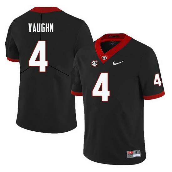 Men #4 Sam Vaughn Georgia Bulldogs College Football Jerseys-Black Men #4 Sam Vaughn Georgia Bulldogs College Football Jerseys-Black