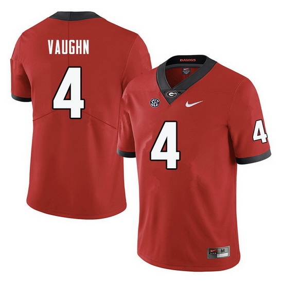 Men #4 Sam Vaughn Georgia Bulldogs College Football Jerseys-Red Men #4 Sam Vaughn Georgia Bulldogs College Football Jerseys-Red