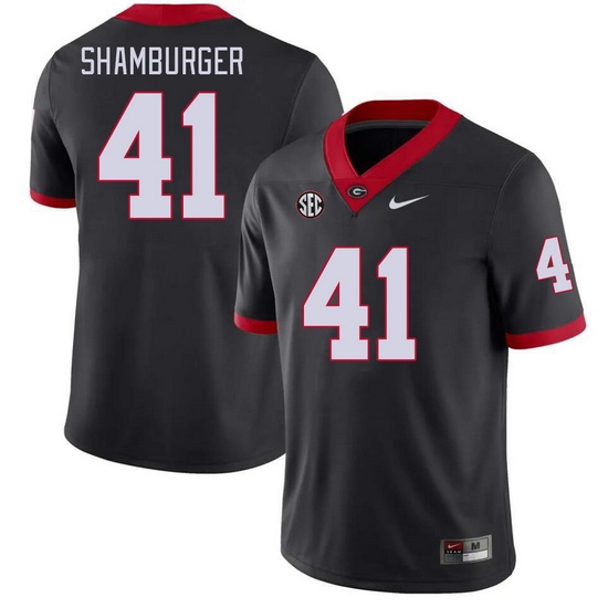 Men #41 Denton Shamburger Georgia Bulldogs College Football Jerseys Stitched-Black Men #41 Denton Shamburger Georgia Bulldogs College Football Jerseys Stitched-Black
