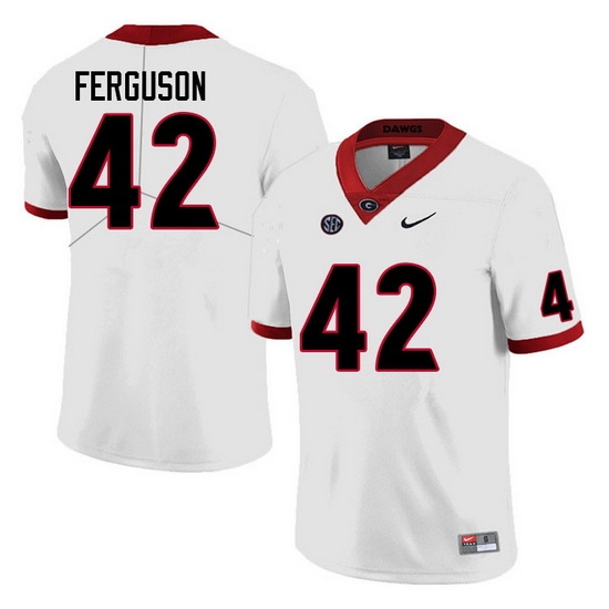 Men #42 Tauheed Ferguson Georgia Bulldogs College Football Jerseys Sale-White Anniversary Men #42 Tauheed Ferguson Georgia Bulldogs College Football Jerseys Sale-White Anniversary