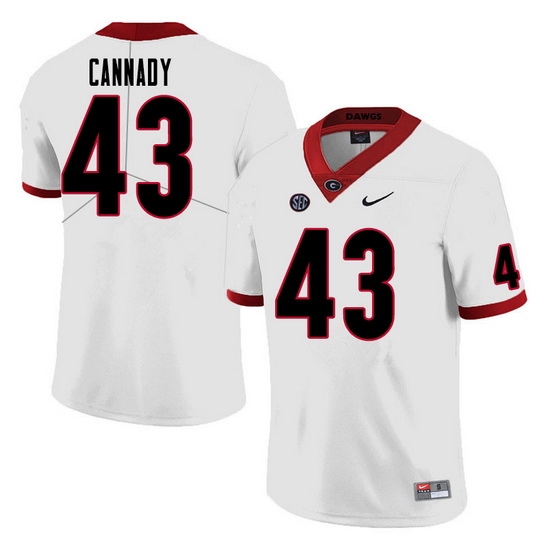 Men #43 Jehlen Cannady Georgia Bulldogs College Football Jerseys Sale-White Men #43 Jehlen Cannady Georgia Bulldogs College Football Jerseys Sale-White