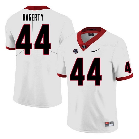 Men #44 Michael Hagerty Georgia Bulldogs College Football Jerseys Sale-White Men #44 Michael Hagerty Georgia Bulldogs College Football Jerseys Sale-White
