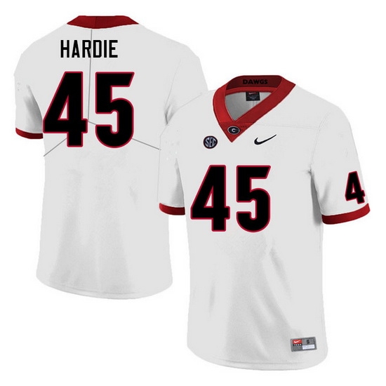 Men #45 Jacob Hardie Georgia Bulldogs College Football Jerseys Sale-White Men #45 Jacob Hardie Georgia Bulldogs College Football Jerseys Sale-White