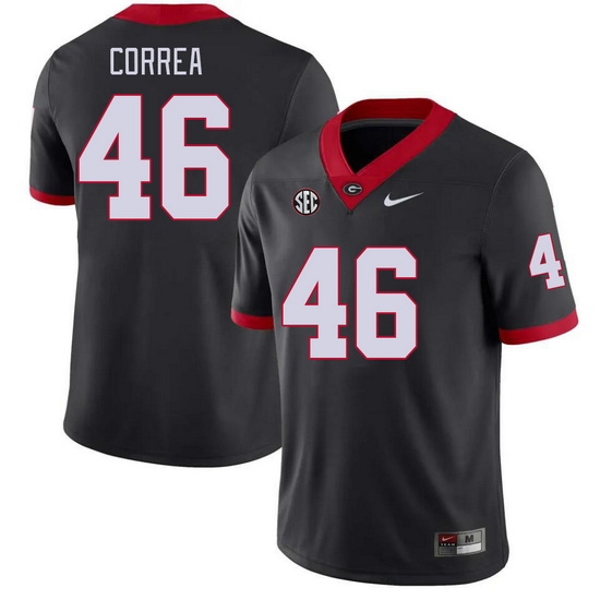 Men #46 Andrew Correa Georgia Bulldogs College Football Jerseys Stitched-Black Men #46 Andrew Correa Georgia Bulldogs College Football Jerseys Stitched-Black