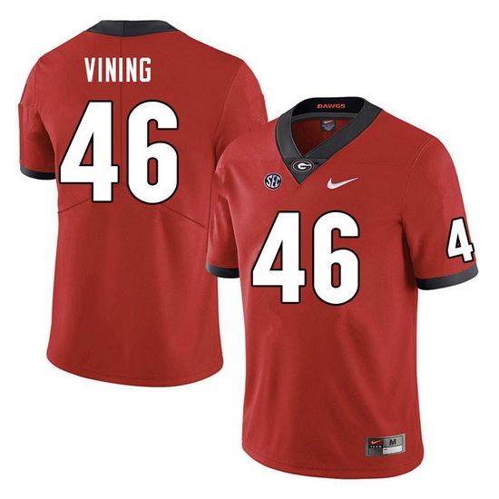 Men #46 George Vining Georgia Bulldogs College Football Jerseys Sale-Red Men #46 George Vining Georgia Bulldogs College Football Jerseys Sale-Red