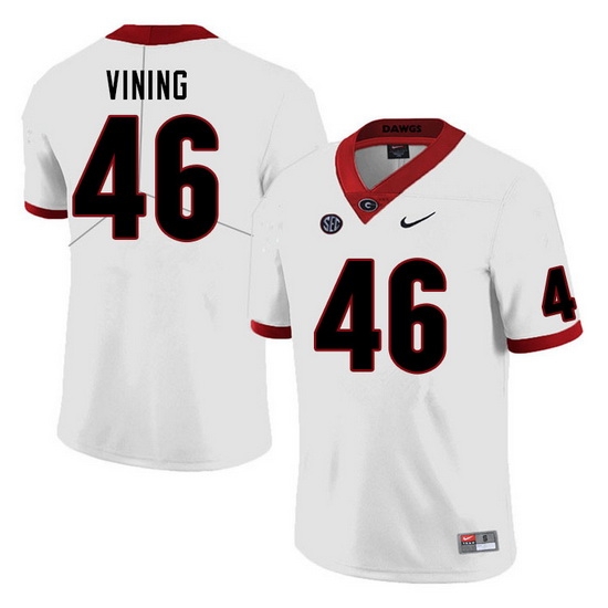Men #46 George Vining Georgia Bulldogs College Football Jerseys Sale-White Men #46 George Vining Georgia Bulldogs College Football Jerseys Sale-White
