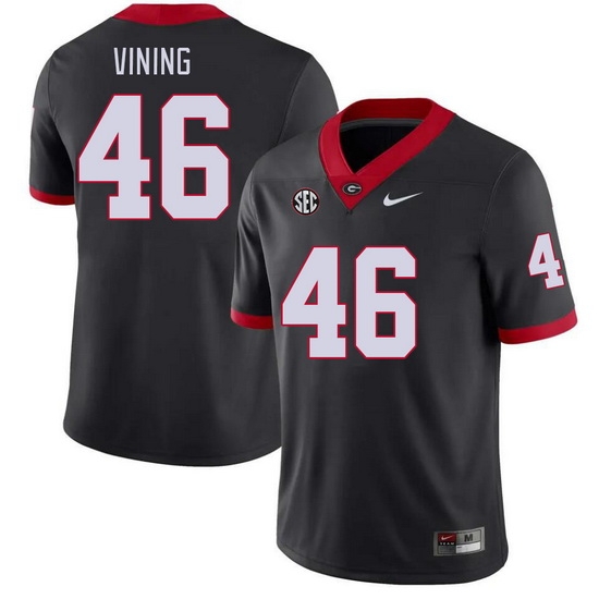 Men #46 George Vining Georgia Bulldogs College Football Jerseys Stitched-Black Men #46 George Vining Georgia Bulldogs College Football Jerseys Stitched-Black