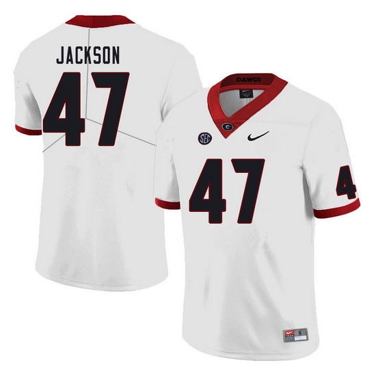 Men #47 Dan Jackson Georgia Bulldogs College Football Jerseys Sale-White Men #47 Dan Jackson Georgia Bulldogs College Football Jerseys Sale-White