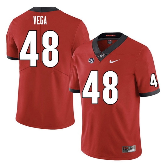 Men #48 JC Vega Georgia Bulldogs College Football Jerseys Sale-Red Men #48 JC Vega Georgia Bulldogs College Football Jerseys Sale-Red