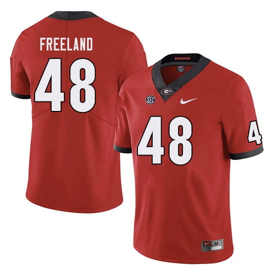 Men #48 Jarrett Freeland Georgia Bulldogs College Football Jerseys Sale-Red Men #48 Jarrett Freeland Georgia Bulldogs College Football Jerseys Sale-Red