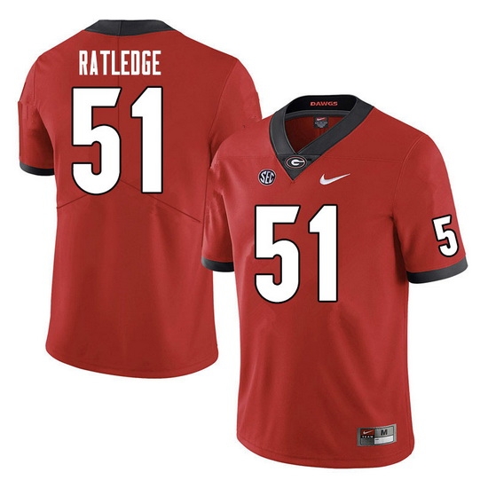 Men #51 Tate Ratledge Georgia Bulldogs College Football Jerseys Sale-Red Men #51 Tate Ratledge Georgia Bulldogs College Football Jerseys Sale-Red