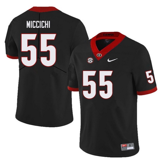 Men #55 Miles Miccichi Georgia Bulldogs College Football Jerseys Sale-Black Men #55 Miles Miccichi Georgia Bulldogs College Football Jerseys Sale-Black