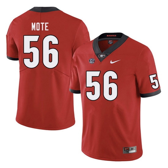 Men #56 William Mote Georgia Bulldogs College Football Jerseys Sale-Red Men #56 William Mote Georgia Bulldogs College Football Jerseys Sale-Red
