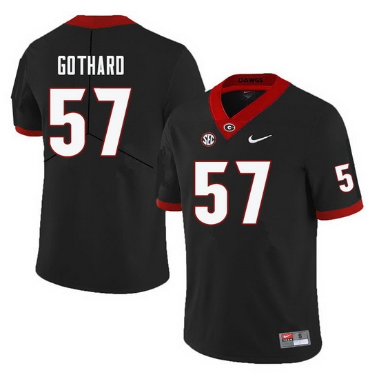 Men #57 Daniel Gothard Georgia Bulldogs College Football Jerseys-Black Men #57 Daniel Gothard Georgia Bulldogs College Football Jerseys-Black