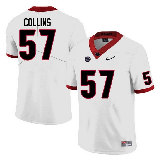 Men #57 Luke Collins Georgia Bulldogs College Football Jerseys Sale-White Anniversary Men #57 Luke Collins Georgia Bulldogs College Football Jerseys Sale-White Anniversary
