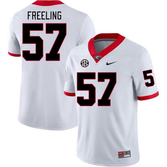 Men #57 Monroe Freeling Georgia Bulldogs College Football Jerseys Stitched-White Men #57 Monroe Freeling Georgia Bulldogs College Football Jerseys Stitched-White