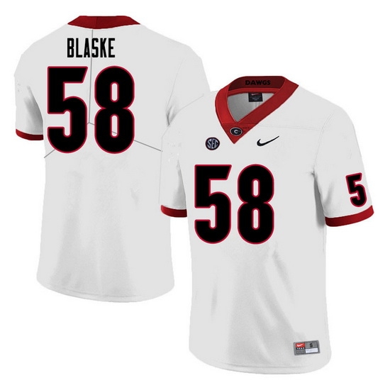 Men #58 Austin Blaske Georgia Bulldogs College Football Jerseys Sale-White Men #58 Austin Blaske Georgia Bulldogs College Football Jerseys Sale-White