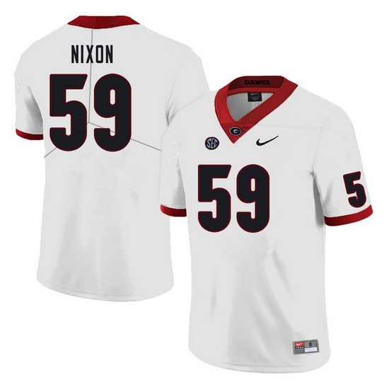 Men #59 Steven Nixon Georgia Bulldogs College Football Jerseys Sale-White Men #59 Steven Nixon Georgia Bulldogs College Football Jerseys Sale-White