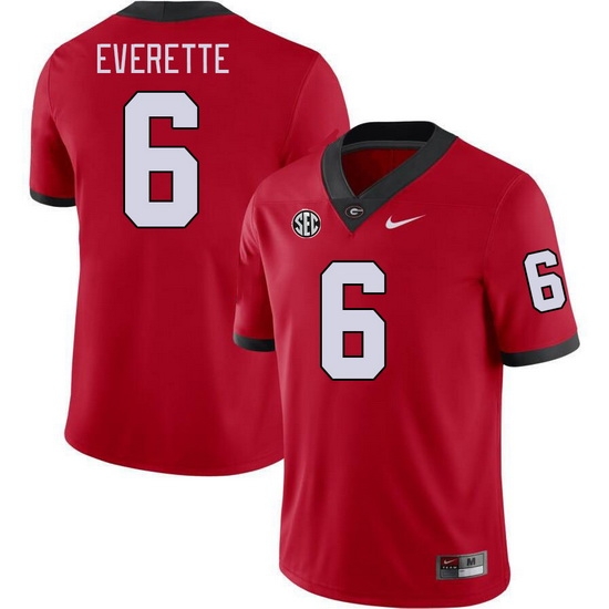 Men #6 Daylen Everette Georgia Bulldogs College Football Jerseys Stitched-Red Men #6 Daylen Everette Georgia Bulldogs College Football Jerseys Stitched-Red