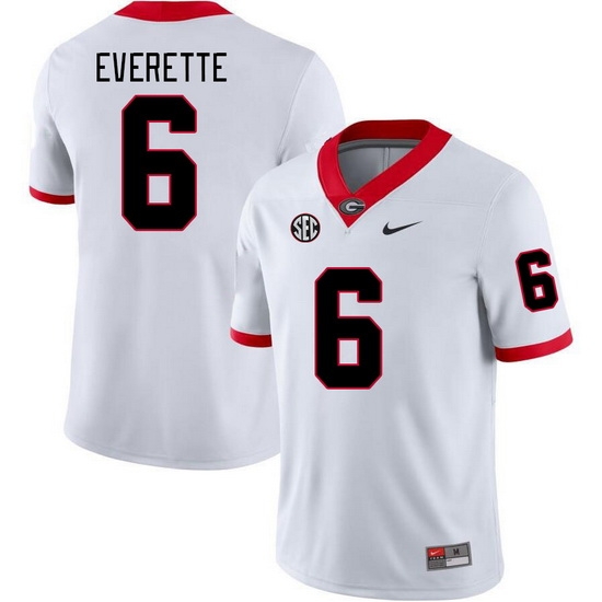 Men #6 Daylen Everette Georgia Bulldogs College Football Jerseys Stitched-White Men #6 Daylen Everette Georgia Bulldogs College Football Jerseys Stitched-White