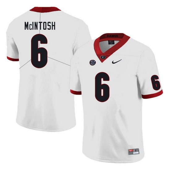Men #6 Kenny McIntosh Georgia Bulldogs College Football Jerseys Sale-White Men #6 Kenny McIntosh Georgia Bulldogs College Football Jerseys Sale-White