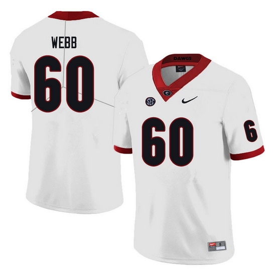 Men #60 Clay Webb Georgia Bulldogs College Football Jerseys white Men #60 Clay Webb Georgia Bulldogs College Football Jerseys white